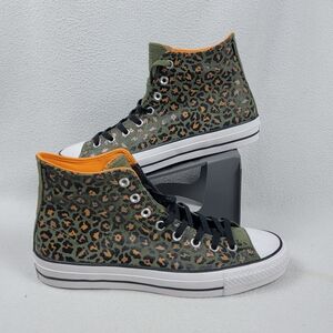 Converse Chuck Taylor All Star Pro High Sneakers Men's 11.5 Green Leopard Print